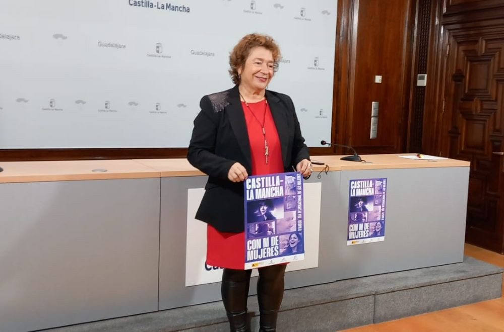 La delegada de Igualdad, durante la presentación de lo actos del 8M//Imagen: El Decano de Guadalajara.