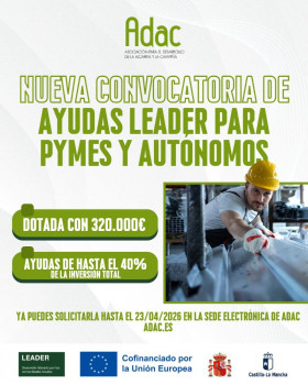 ADAC lanza una nueva convocatoria de ayudas Leader para pymes y autónomos