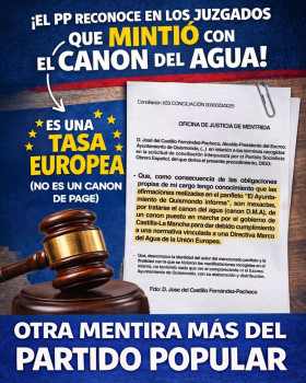 Un alcalde del PP reconoce que el canon del agua no es un impuesto regional sino una obligación de Europa