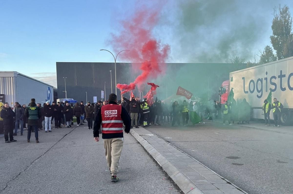 Fotografía de archivo de la huelga de Logística de 2023 en Guadalajara//Imagen: CCOO Guadalajara.