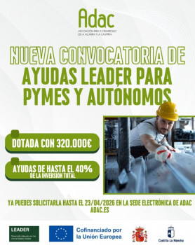 ADAC lanza una nueva convocatoria de ayudas Leader para pymes y autónomos