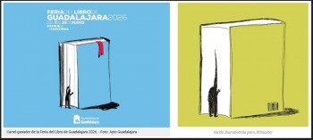 El 'sospechoso' parecido entre el cartel de la Feria del Libro de Guadalajara y una ilustración de un artista italiano