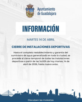 Se cierran las instalaciones deportivas hasta el completo restablecimiento del suministro de agua