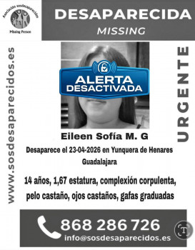 Desactivada la alerta por la desaparición de una menor en Yunquera de Henares
