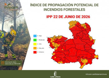 Guadalajara afronta este lunes un riesgo extremo de incendios forestales
