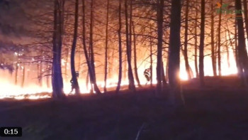 IF LA MIERLA. Intensa noche de lucha contra el fuego en la Sierra Norte