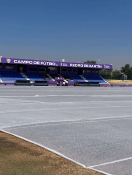 El Pedro Escartín inicia una profunda transformación de su césped con un modelo utilizado en el fútbol profesional