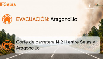 Evacúan Aragoncillo por el incendio declarado en Selas