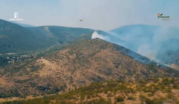 El incendio de La Mierla avanza más lentamente y los esfuerzos se centran en proteger Prádenas de Atienza