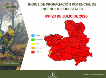 La provincia de Guadalajara amanece en nivel extremo en propagación de incendios forestales