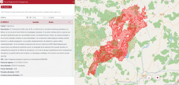 Cerca de 21.000 ha de Espacios Naturales Protegidos y más de 9.000 de montes de utilidad púbica, un millar de fincas y 419 edificaciones afectados por el incendio de La Mierla 