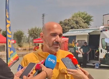 "Los trabajos contra el incendio de La Mierla se concentran especialmente en la zona de Condemios y La Huerce"