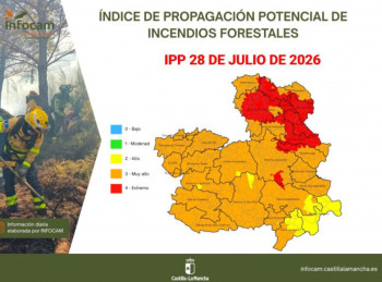 Guadalajara presenta nivel extremo en propagación de incendios forestales en algunos puntos de la provincia