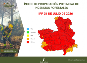 El IPP para este viernes marca un riesgo extremo en casi toda la provincia de Guadalajara