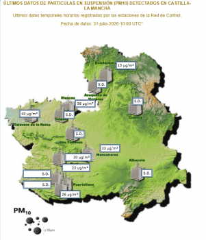 El Gobierno de Castilla-La Mancha avisa de la llegada de polvo africano en suspensión