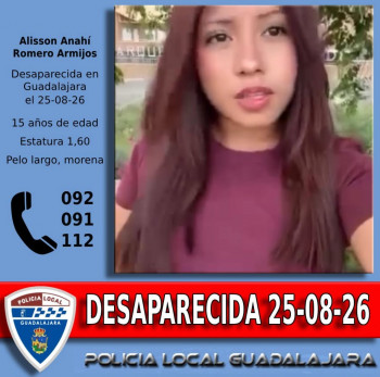Desaparece una menor de 15 años en Guadalajara