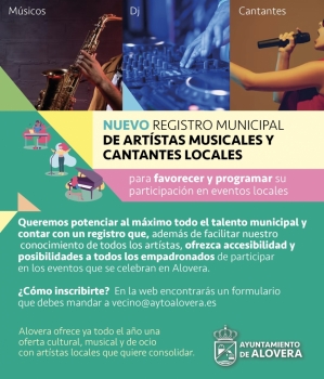 Alovera impulsa un registro de artistas para fomentar la contratación local