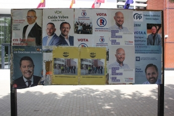 La Junta Electoral Provincial da la razón al Ayuntamiento de Yebes en la retirada de la cartelería de Unidas Podemos 