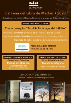 La Feria del Libro de Madrid contará con la presencia de Rafael Cabanillas y la editorial Cuarto Centenario