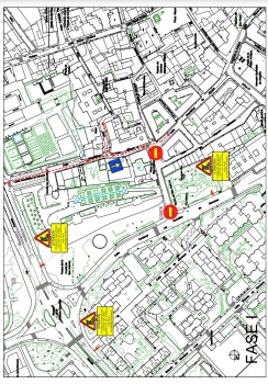 Aviso de corte al tráfico de la calle Ronda de San Antonio para la construcción de un colector y la reforma integral de la misma