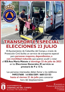 Ayuntamiento de Cabanillas activa el servicio de transporte electoral para personas con dificultad de movilidad