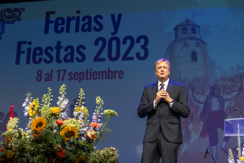 Alfonso Ortigado, durante el pregón oficial de las Ferias y Fiestas 2023//Imagen: AYto. Guadalajara.