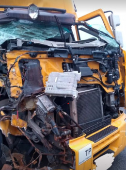 Un hombre de 50 años resulta herido en un accidente entre dos camiones en la A-2 a su paso por Guadalajara