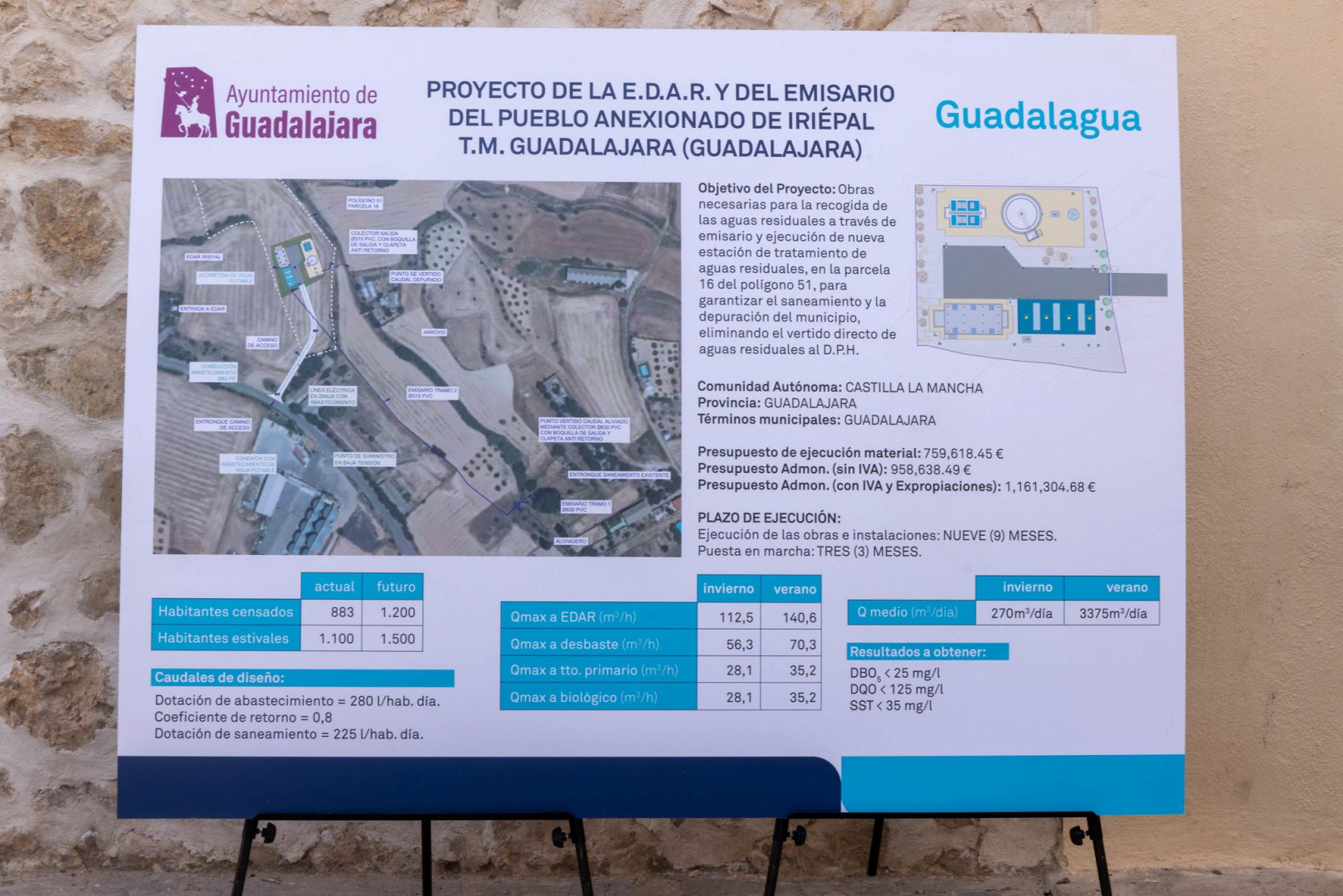 El proyecto de la depuradora fue presentado el pasado mes de marzo por el anterior equipo de Gobierno//Imagen; Ayto. Guadalajara.