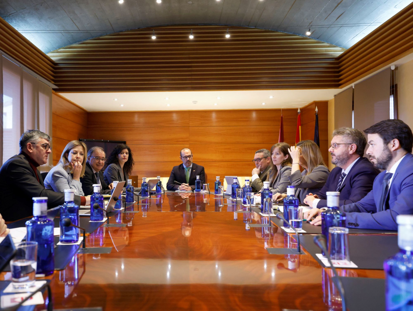 Reunión de la Mesa de portavoces, hoy lunes, en las Cortes//Imagen: Cortes de Castilla-La Mancha.