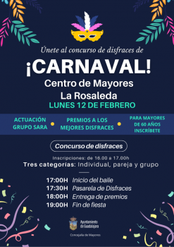 El Centro de Mayores La Rosaleda acogerá un nuevo concurso-baile de disfraces, con motivo del Carnaval