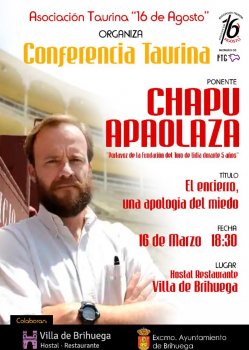 Brihuega acoge la conferencia taurina de Chapu Apaolaza