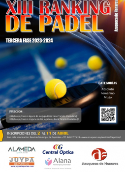 Abierta la inscripción en la tercera y última fase del Ranking de Pádel