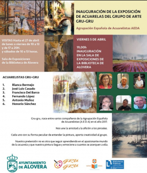 La Agrupación Española de Acuarelistas AEDA expone este viernes en la Biblioteca de Alovera