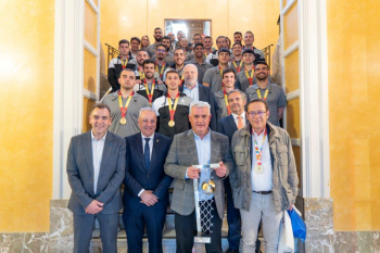 El presidente de la Diputación recibe al Balonmano Guadalajara tras su ascenso a la liga Asobal