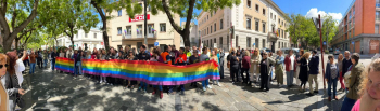 Vox, único partido que se desmarca de la repulsa general por la quema de la bandera LGTBI de la sede de CCOO