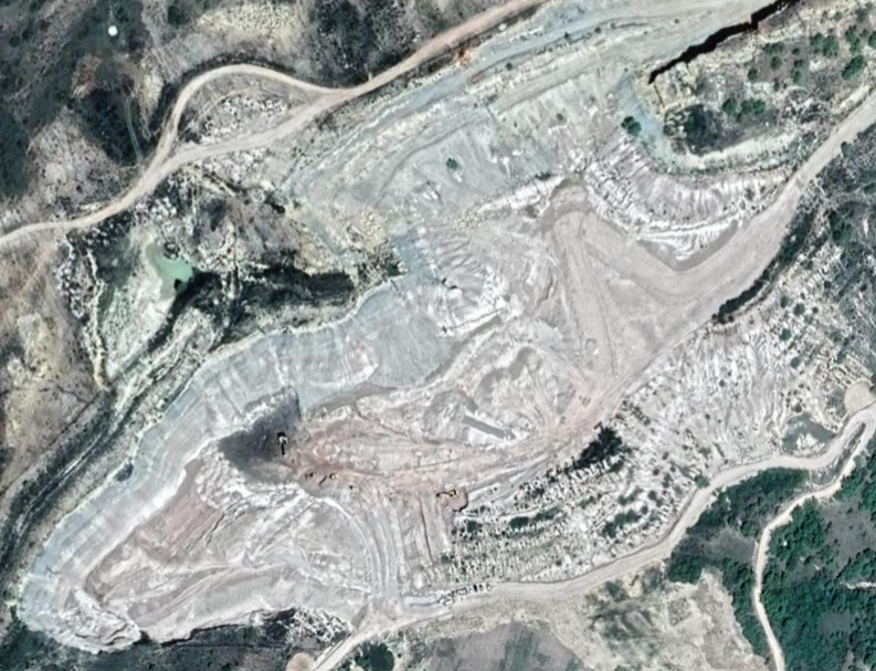 Vista aérea de la Mina de Peñalén//Fuente: Google Earth.