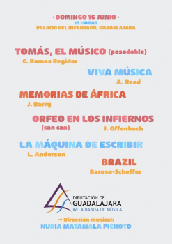 La Banda de Música de la Diputación cerrará el Maratón de los Cuentos con un concierto de temática músico-literaria