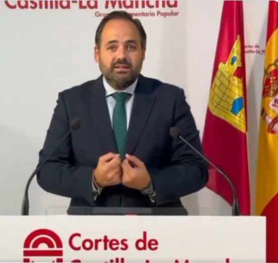Extracto del vídeo de la intervención del presidente regional de los populares en las Cortes de Castilla-La Mancha//Imagen: PP CLM X.