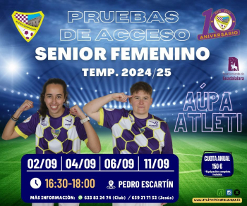 El Club Atlético Guadalajara convoca pruebas de acceso para cerrar las plantillas de sus equipos juvenil y senior femenino