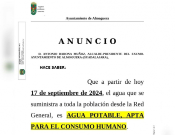 El agua potable comienza a llegar a los vecinos de la Vega del Tajuña