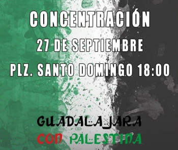 Concentración contra el genocidio de Gaza, mañana en Guadalajara